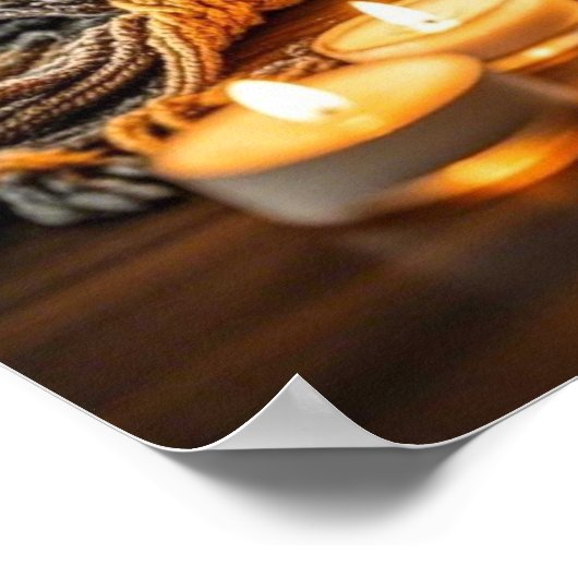 Gemütlicher Abend mit Kerzenlicht Poster (Ecke)