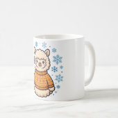 Gemütlicher Alpaka-Winterpullover Kunst Kaffeetasse (VorderseiteRechts)