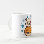 Gemütlicher Alpaka-Winterpullover Kunst Kaffeetasse (Vorderseite Links)