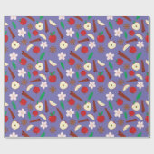 Gemütlicher Apfel und Fall Zimt Nahtloser Erntedan Geschenkpapier (Flach)