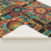 Gemütlicher Aquamariner "Aztec Dream" Plush Sherpa Sherpadecke (3/4)