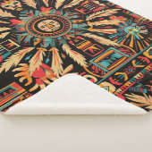 Gemütlicher Aquamariner "Aztec Dream" Plush Sherpa Sherpadecke (3/4)