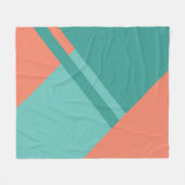 Gemütlicher aquamariner und orangefarbener Vliesst Fleecedecke (Vorderseite (Horizontal))