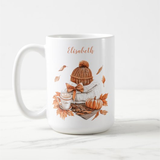 Gemütlicher Autumnal Szene Warme ästhetische Soft Kaffeetasse (Links)