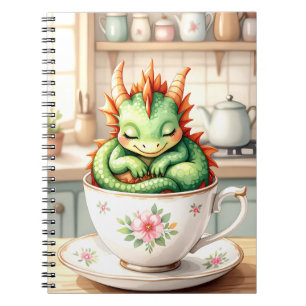 Gemütlicher Baby-Drache im Teacup Notizblock