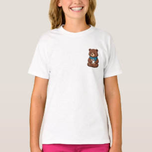 Gemütlicher Bär trinkt warmen Kakao Kinder T-Shirt