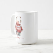 Gemütlicher Bär Winter White Polar Bär Weihnachten Kaffeetasse (Vorderseite Links)