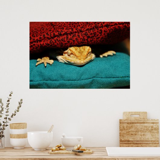 Gemütlicher Bartdrache Poster (Küche)