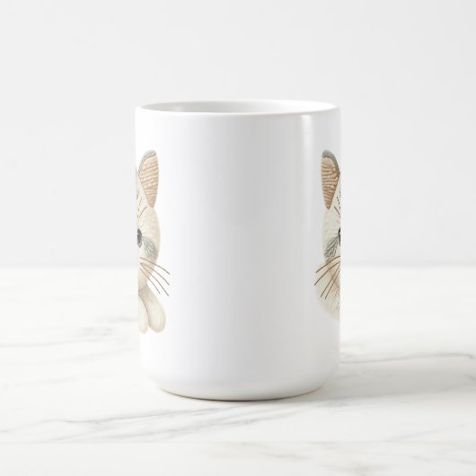 Gemütlicher bestickter Kaffee-Cup für Katzen-Liebh Kaffeetasse (Mittel)