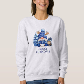 Gemütlicher blauer Weihnachts-Gnom-Heißer Kakao fü Sweatshirt