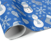 Gemütlicher Blauer Winter auf Blau Geschenkpapier (Rolleneckpunkt)