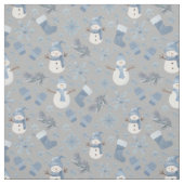 Gemütlicher Blauer Winter auf Grau Stoff (Muster)