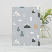 Gemütlicher blauer Winter im nordischen Dorf Dankeskarte (Stehend Vorderseite)