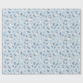 Gemütlicher Blue Winter auf Eisblau Geschenkpapier (Flach)