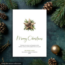 Gemütlicher Boho-Erdkiefern-Kranz-Weihnachtsgruß