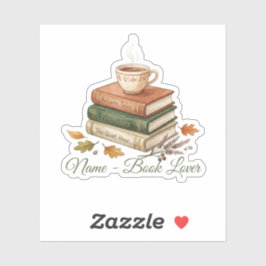 Gemütlicher Bücherliebhaber Personalisierter Name Aufkleber