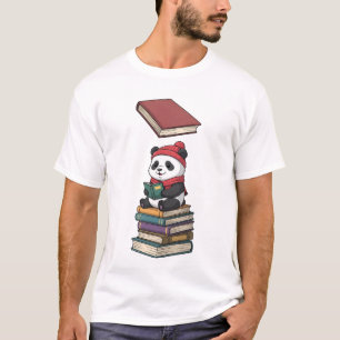 Gemütlicher Bücherwurm-Panda T-Shirt