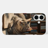 Gemütlicher Buchkatze Case-Mate iPhone Hülle (Rückseite (Horizontal))