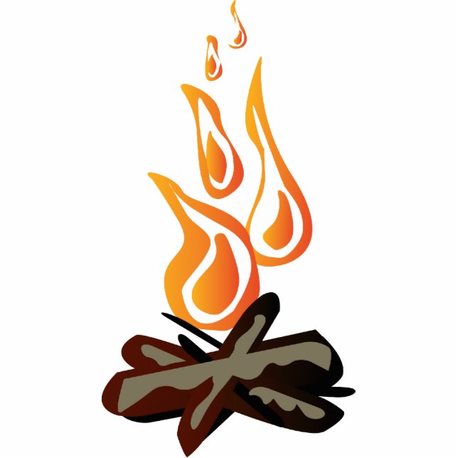 Gemütlicher Camp Fire Cartoon Freistehende Fotoskulptur (Vorne)