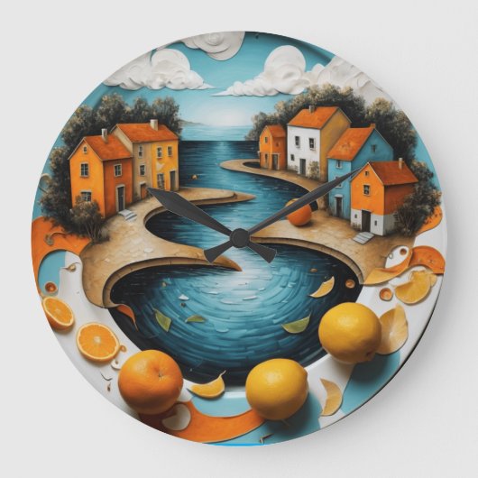 Gemütlicher Canal Große Wanduhr (Vorderseite)