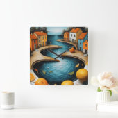 Gemütlicher Canal Quadratische Wanduhr (Zuhause)