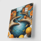 Gemütlicher Canal Quadratische Wanduhr (Winkel)