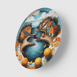 Gemütlicher Canal Runde Wanduhr