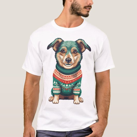 Gemütlicher Canine Holiday Fun T-Shirt (Vorderseite)