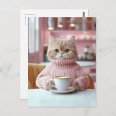 Gemütlicher Cat Café Moment Postkarte (Vorne/Hinten)