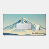 Gemütlicher Chaletschic Bergblick Gaming Schreibtischunterlage (Tastatur & Maus)