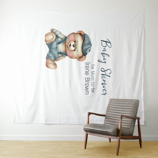 Gemütlicher, charmanter Babydusche Hintergrund Wandteppich (Beispiel (Horizontal))