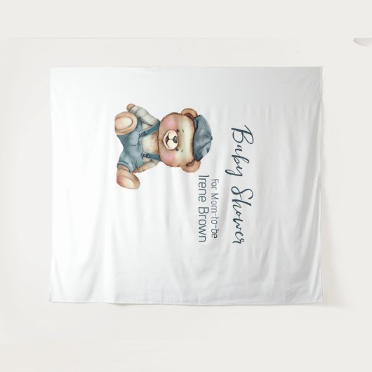 Gemütlicher, charmanter Babydusche Hintergrund Wandteppich (Vorderseite (Horizontal))