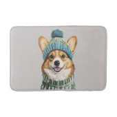 Gemütlicher Corgi im Wintergear Badematte (Vorderseite)