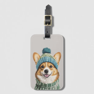 Gemütlicher Corgi im Wintergear Gepäckanhänger