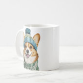 Gemütlicher Corgi im Wintergear Kaffeetasse (Vorderseite Links)