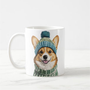 Gemütlicher Corgi im Wintergear Kaffeetasse