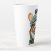 Gemütlicher Corgi im Wintergear Milchtasse (Vorderseite)