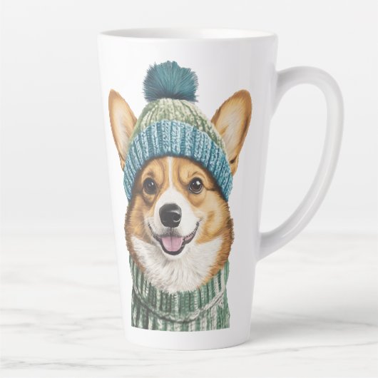Gemütlicher Corgi im Wintergear Milchtasse (Rechts)