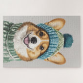 Gemütlicher Corgi im Wintergear Puzzle (Horizontal)