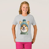 Gemütlicher Corgi im Wintergear T-Shirt (Vorne ganz)