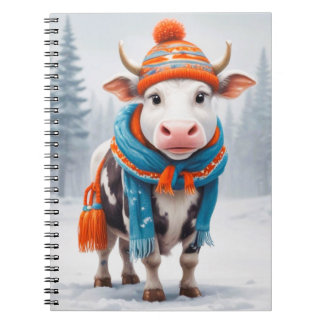 Gemütlicher Cow Winter Notizblock