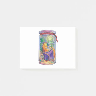 Gemütlicher Drache liest Bücher Post-it Klebezettel