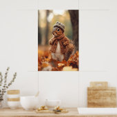 Gemütlicher Eichhörnchen Herbst Kunst Druck, Herbs Poster (Küche)