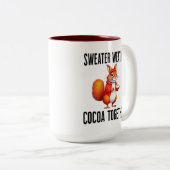 Gemütlicher Erntedank Eichhörnchen Kaffeezubereitu Zweifarbige Tasse (VorderseiteRechts)