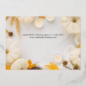 Gemütlicher Erntedank Pumpkin Dinner Folieneinladung (Rückseite)