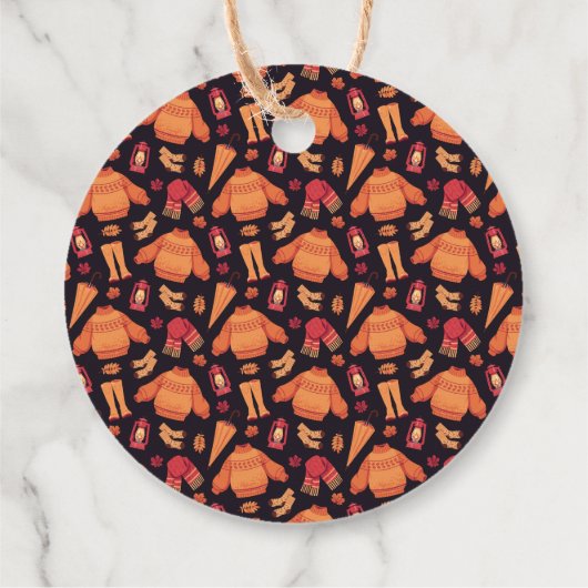 Gemütlicher Fall Geschenkanhänger (Rückseite)