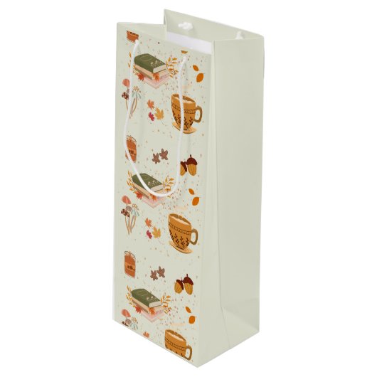 Gemütlicher Fall Geschenktüte Für Weinflaschen (Vorderseite Schrägansicht)