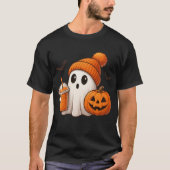 Gemütlicher Fall Halloween - Niedlich Ghost Pumpki T-Shirt (Vorderseite)