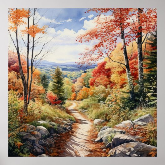 Gemütlicher Fall im Vermontwald Poster (Vorne)