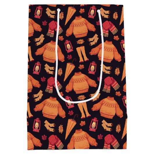 Gemütlicher Fall Mittlere Geschenktüte (Rückseite)